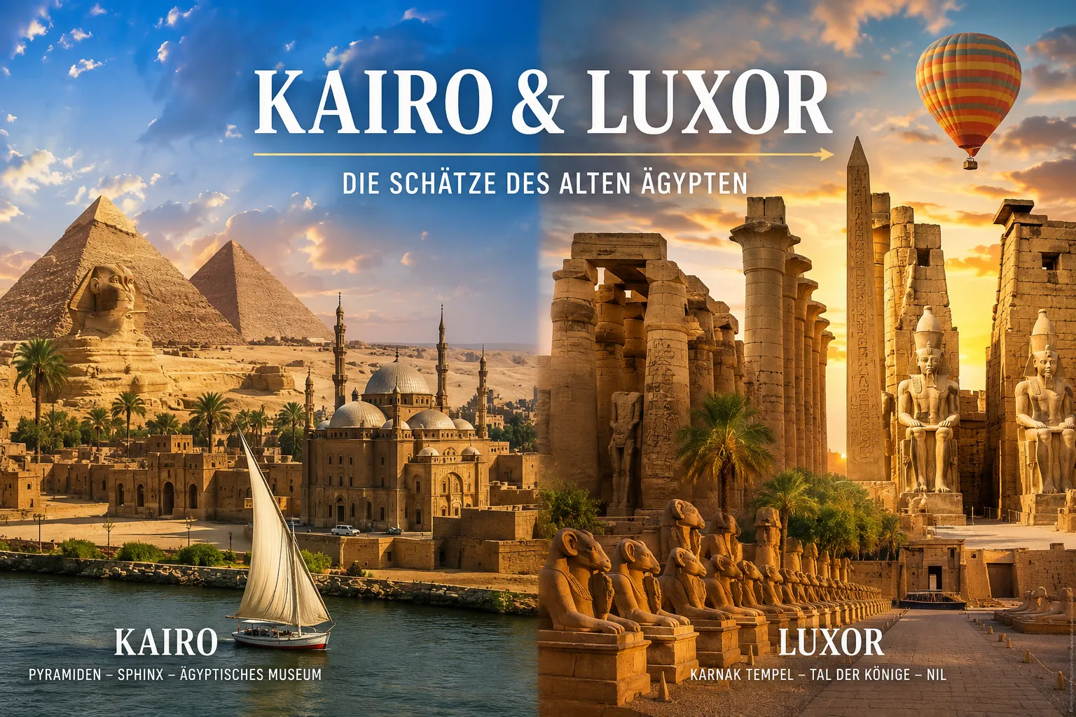 Private Ägypten Touren ab Hurghada 2026 | Luxor & Kairo Ausflüge mit deutschsprachigem Ägyptologen