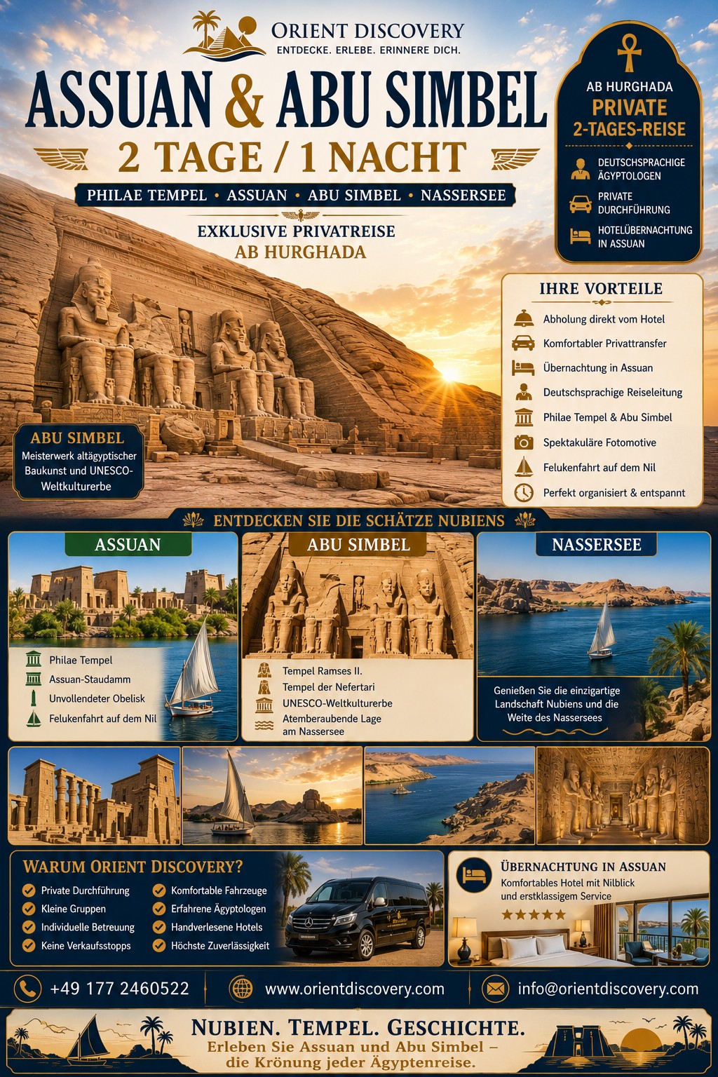 Privater Ausflug Assuan & Abo Simbel 2 Tage mit Fahrzeug ab Hurghada