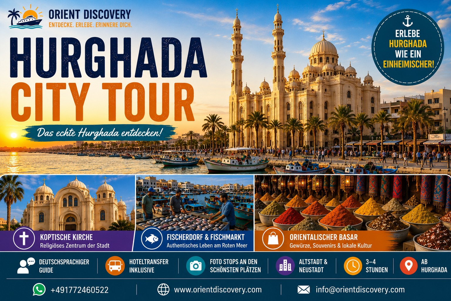 Geführte Stadtrundfahrt durch Hurghada – Entdecken Sie das echte Hurghada