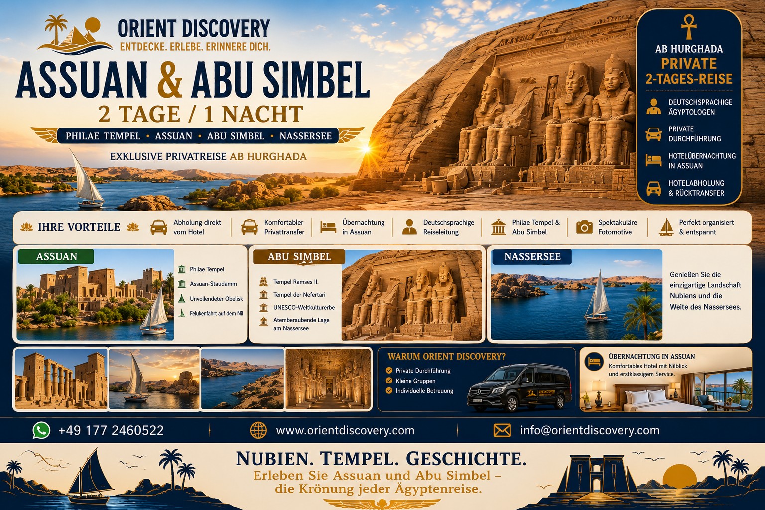 Privater Ausflug Assuan & Abo Simbel 2 Tage mit Fahrzeug ab Hurghada