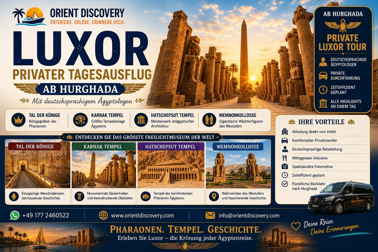 Private Luxor Tour  für einen Tag ab Hurghada mit Ägyptologen