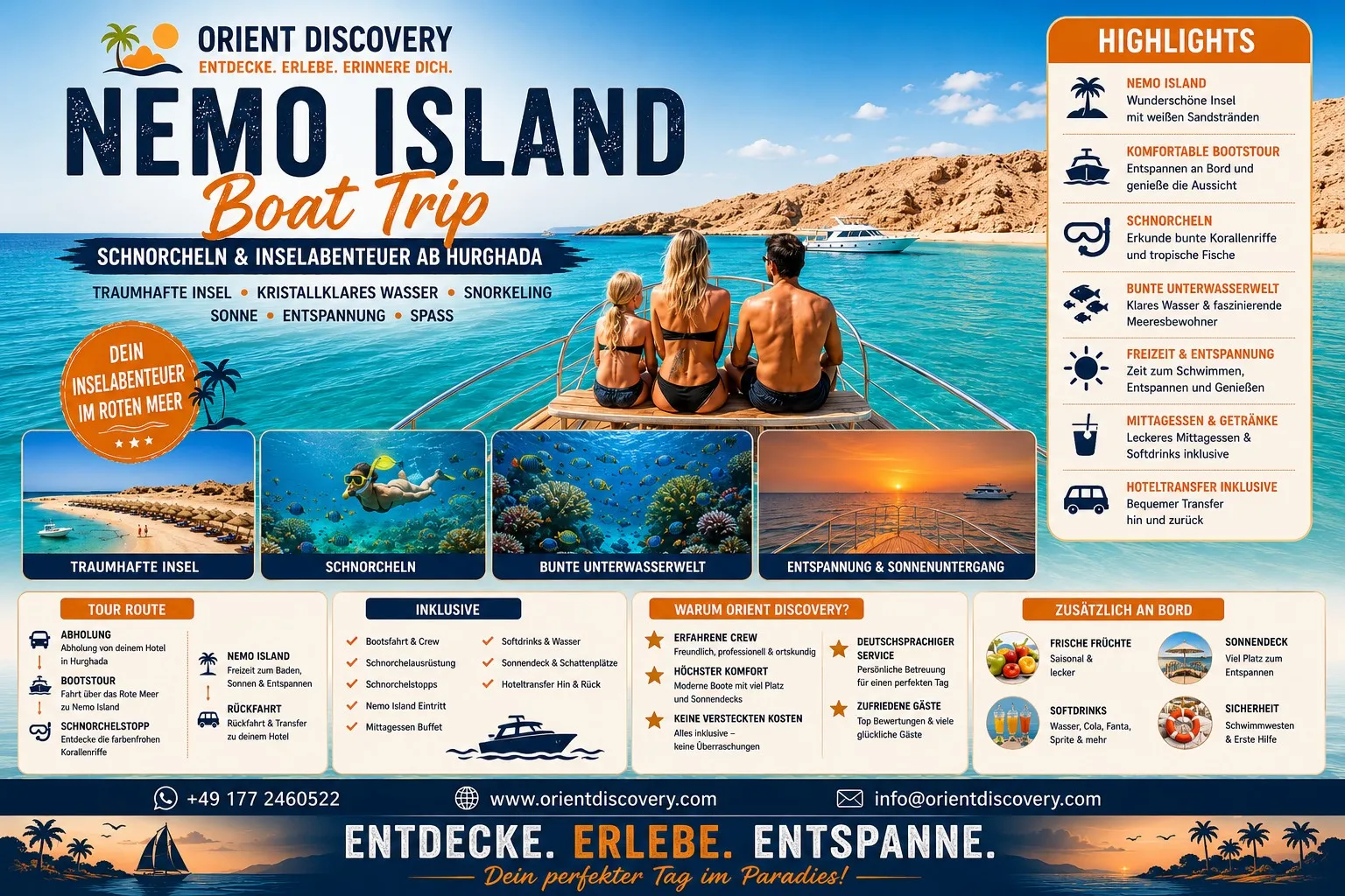Nemo Island Bootsausflug Hurghada | Schnorcheln & Inseltour