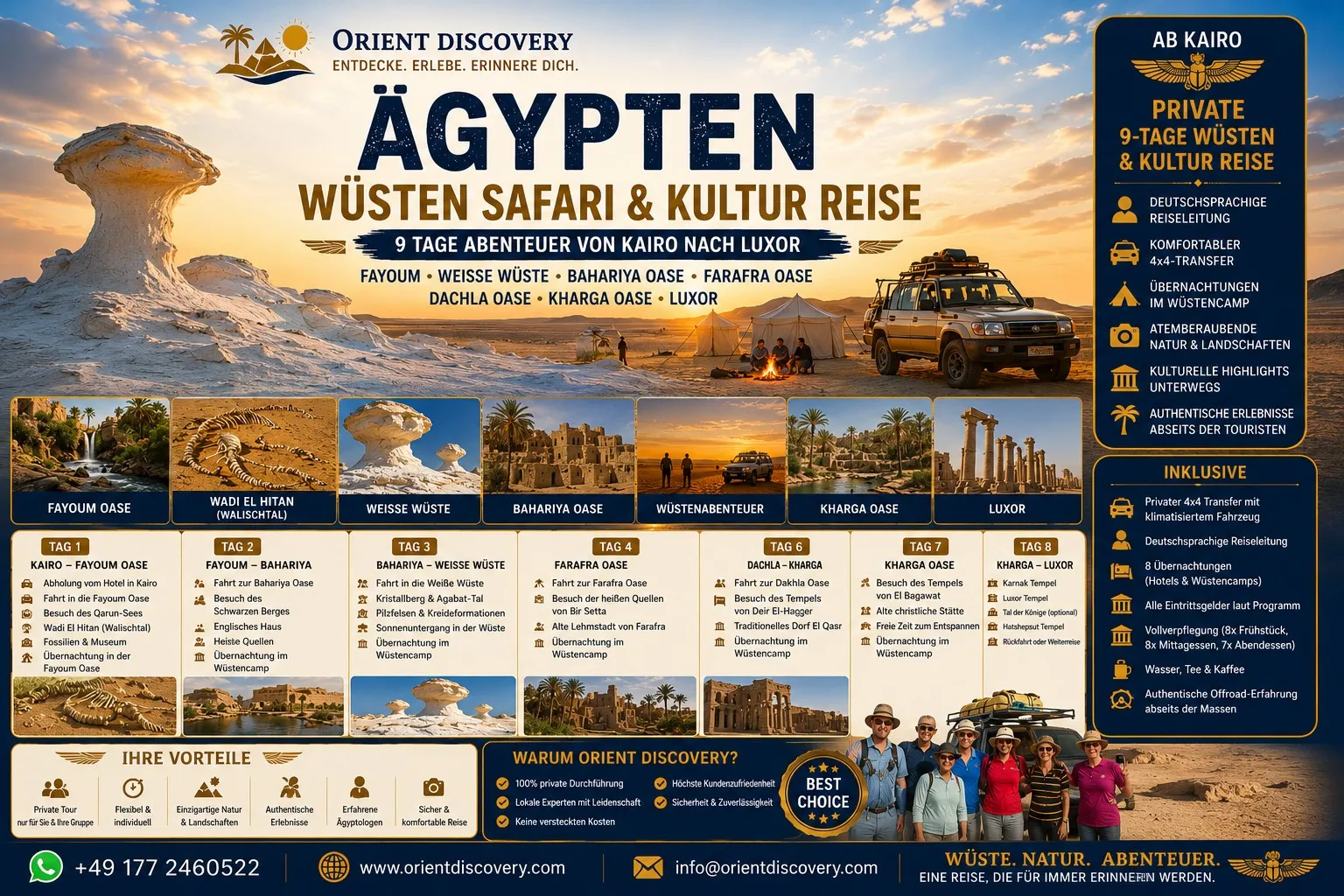 Ägypten Wüstentour & Kulturreise – 9 Tage von Kairo über die Oasen nach Luxor