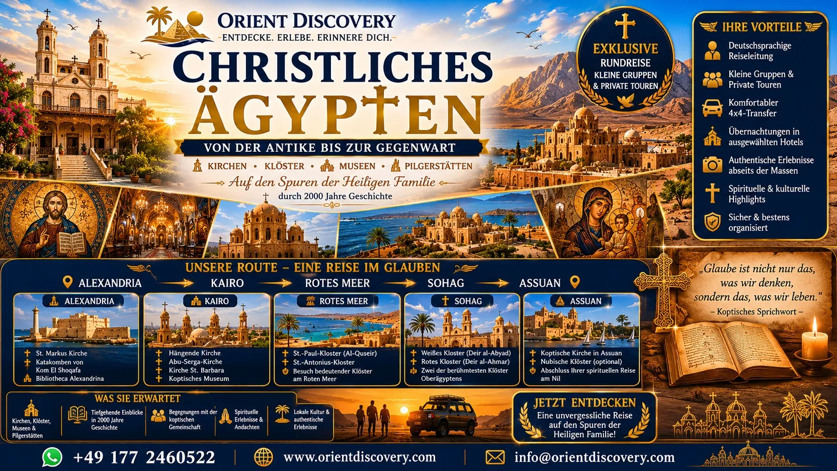 Das christliche Ägypten von der Antike bis zur Gegenwart: Kirchen, Klöster, Museen & Pilgerstätten