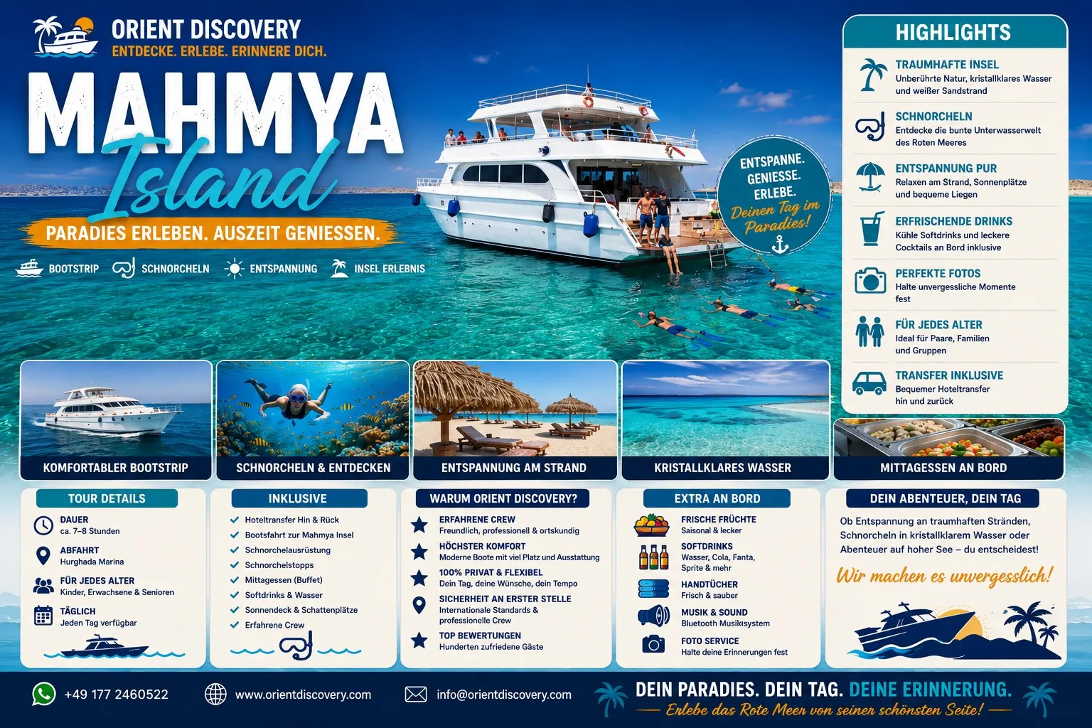 Schnorchelausflug zur Mahmya-Insel | Ganztagestour ab Hurghada  