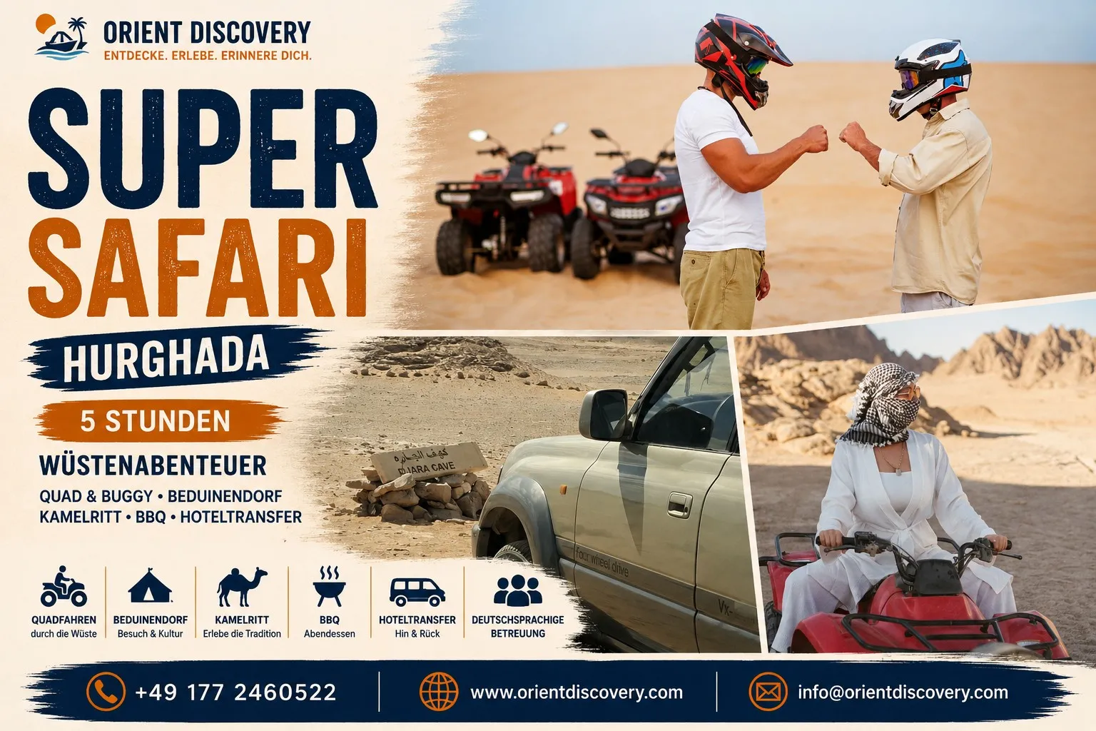 Hurghada Super Safari – Quad, Buggy, Wüstenabenteuer & Beduinendorf