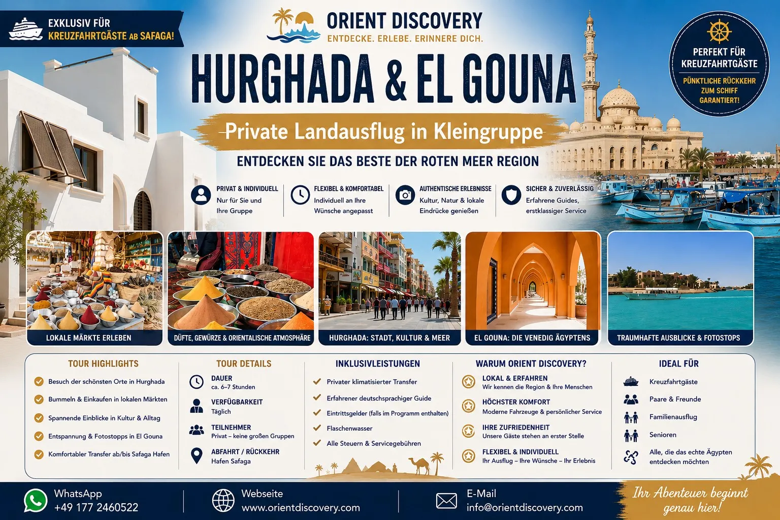 Hurghada & El Gouna Privater Landausflug 