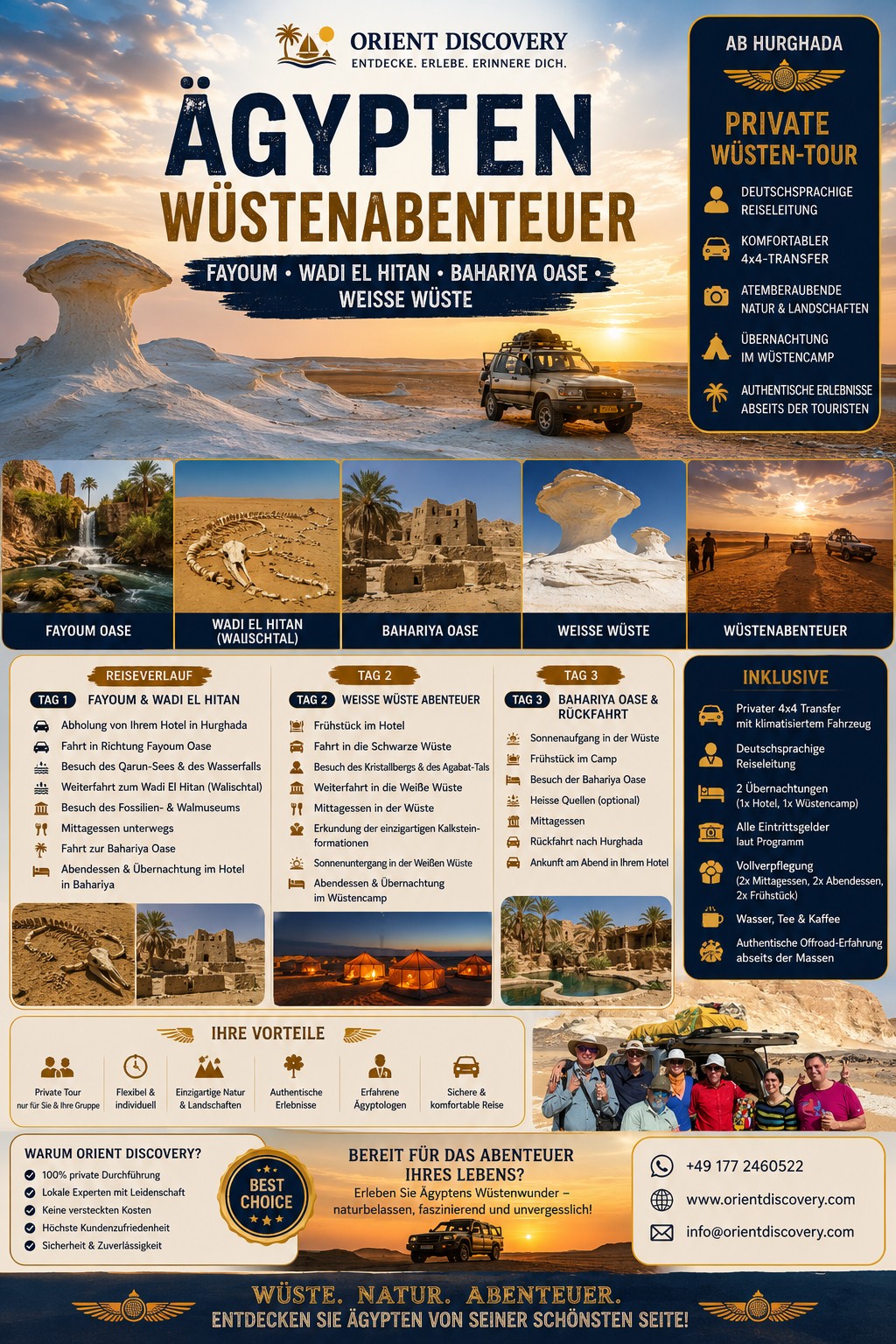 Egypt Desert Tour – Fayoum, Wadi El-Hitan, Bahariya Oasis & the White Desert Photo 2