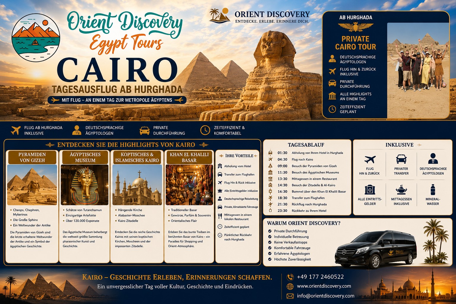 Privater Tagesausflug nach Kairo mit Flug ab Hurghada | Pyramiden & GEM