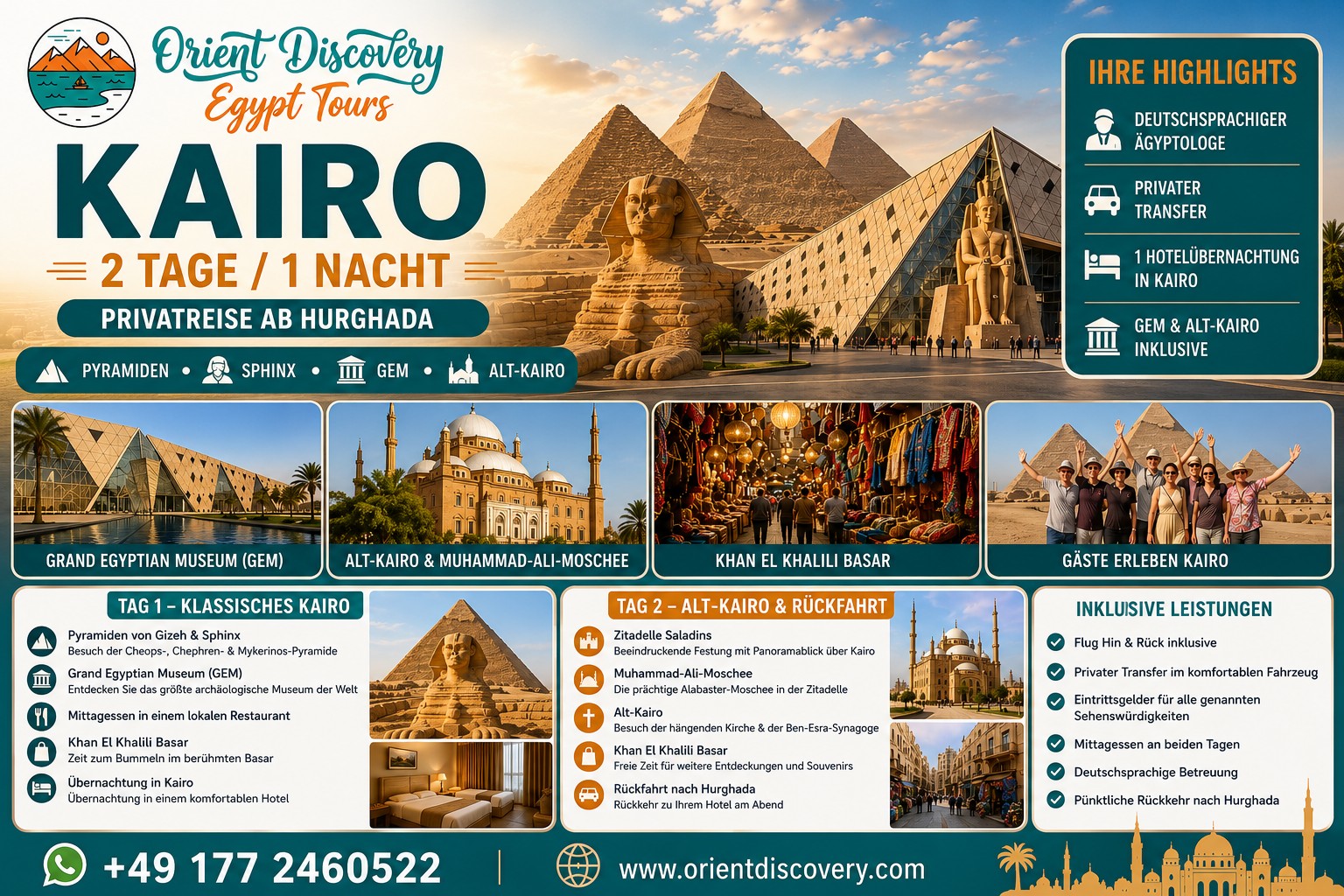 2-day private excursion to Cairo from Hurghada including overnight stay 
