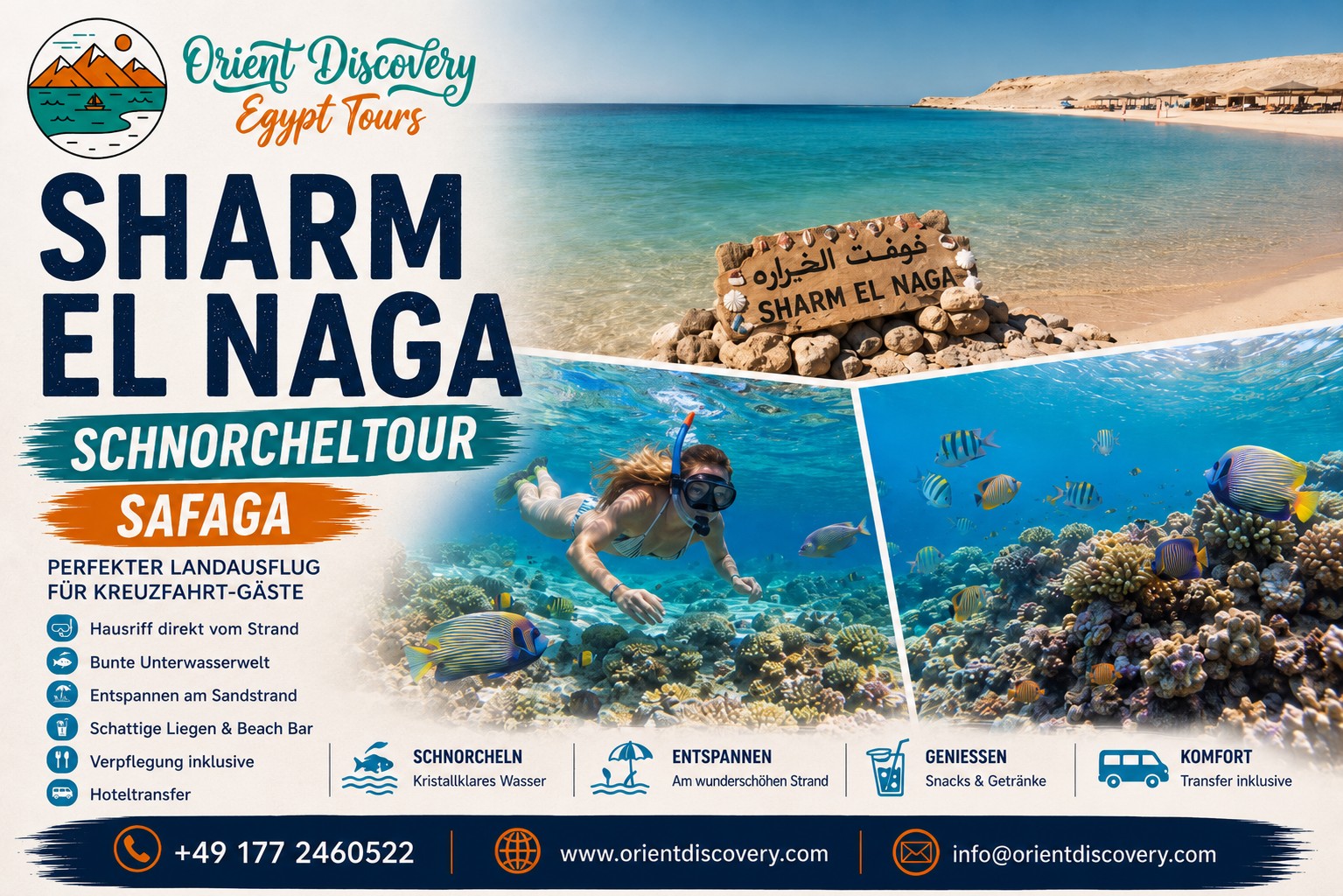  Sharm El Naga Snorkeling Tour Safaga| Perfect shore excursion for cruise passengers