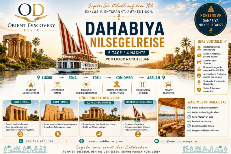 Exklusive Dahabiya-Nilkreuzfahrt | 5 Tage von Luxor nach Assuan