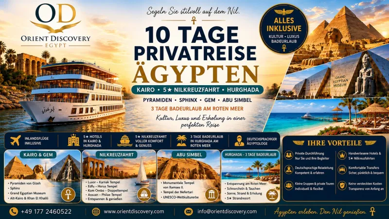 Private 10-tägige Ägypten-Rundreise | Kairo, Nilkreuzfahrt & Hurghada
